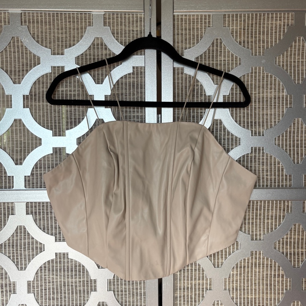 Fashion Nova Tan Bustier Camisole Top